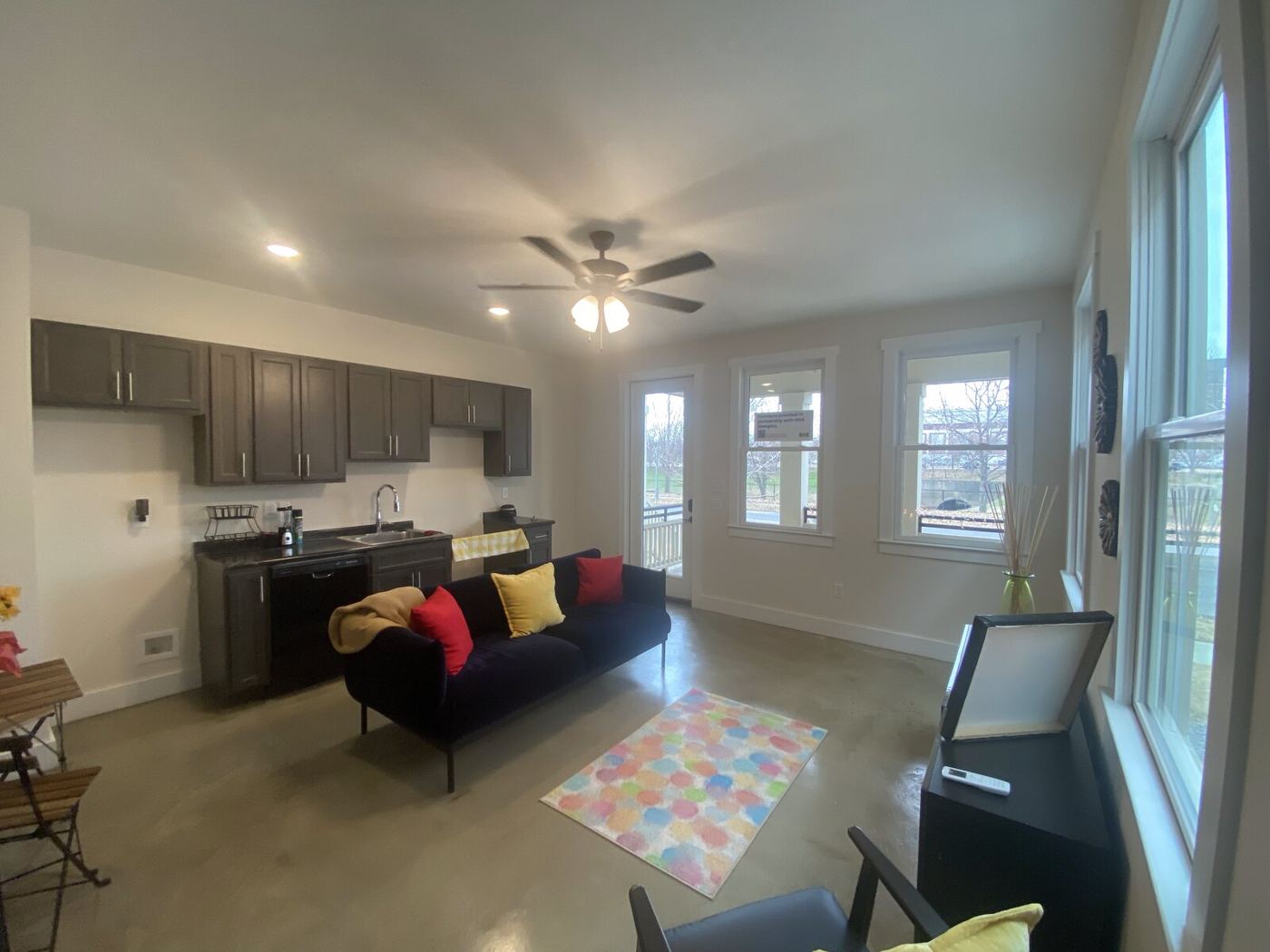 Open living and kitchen space inside a Jones Urban home